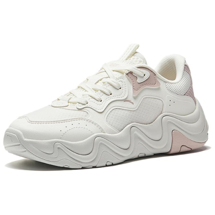 Anta Afterwave 4 Comfortable Versatile Non-Slip Wear-Resistant Low-Top Casual Shoes Women Sneaker White Pink 122528852-2