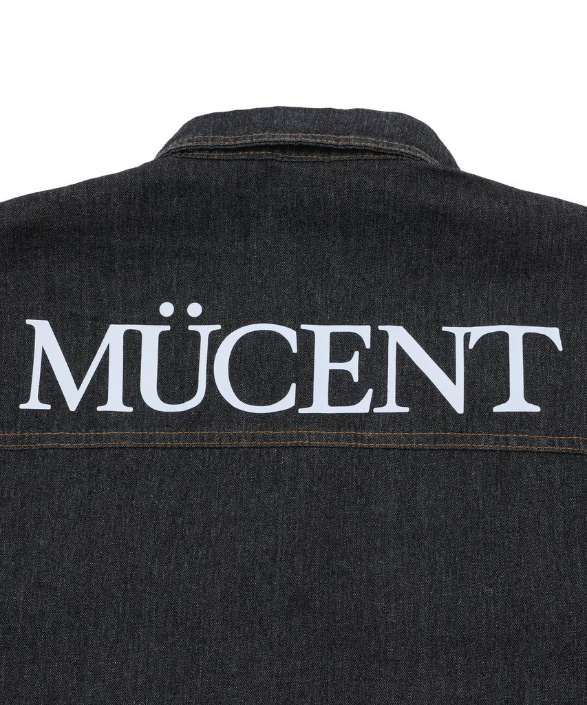 MUCENT Nerve Back Lettering Rolled-Up Denim Short Sleeve Shirt Unisex (2 Colors)