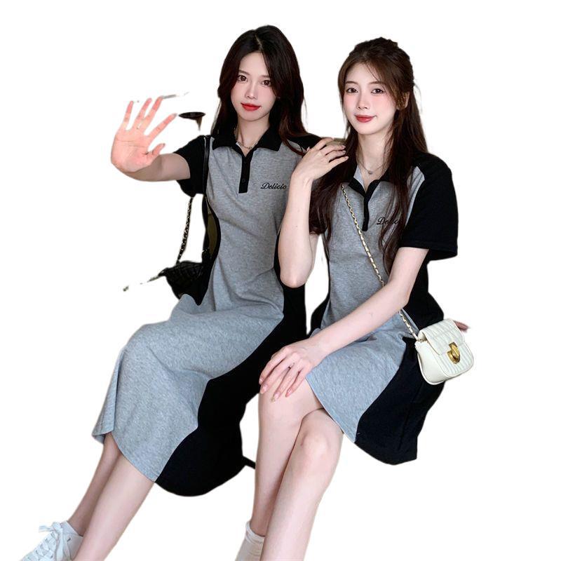 2026 Summer Lapel Slimming Midi Dress - Age-Reducing, Waist-Cinching, Flattering Casual Short Dress