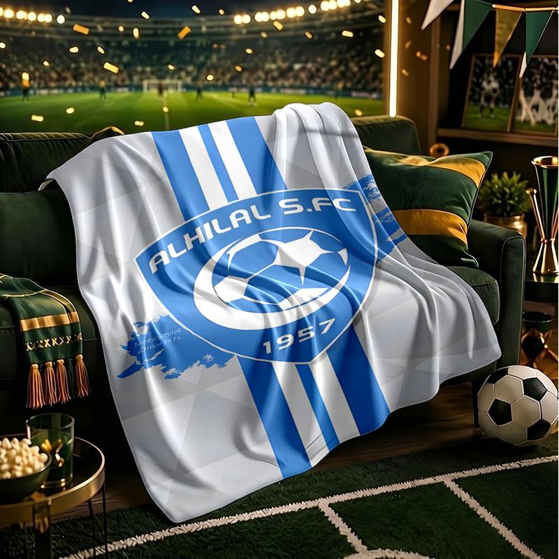 Al Hilal Emblem Design Blanket Lightweight Flannel Bedding Blanket Perfect for Travel, Camping, Living Rooms, Offices, Sofas, Fan Christmas Gift