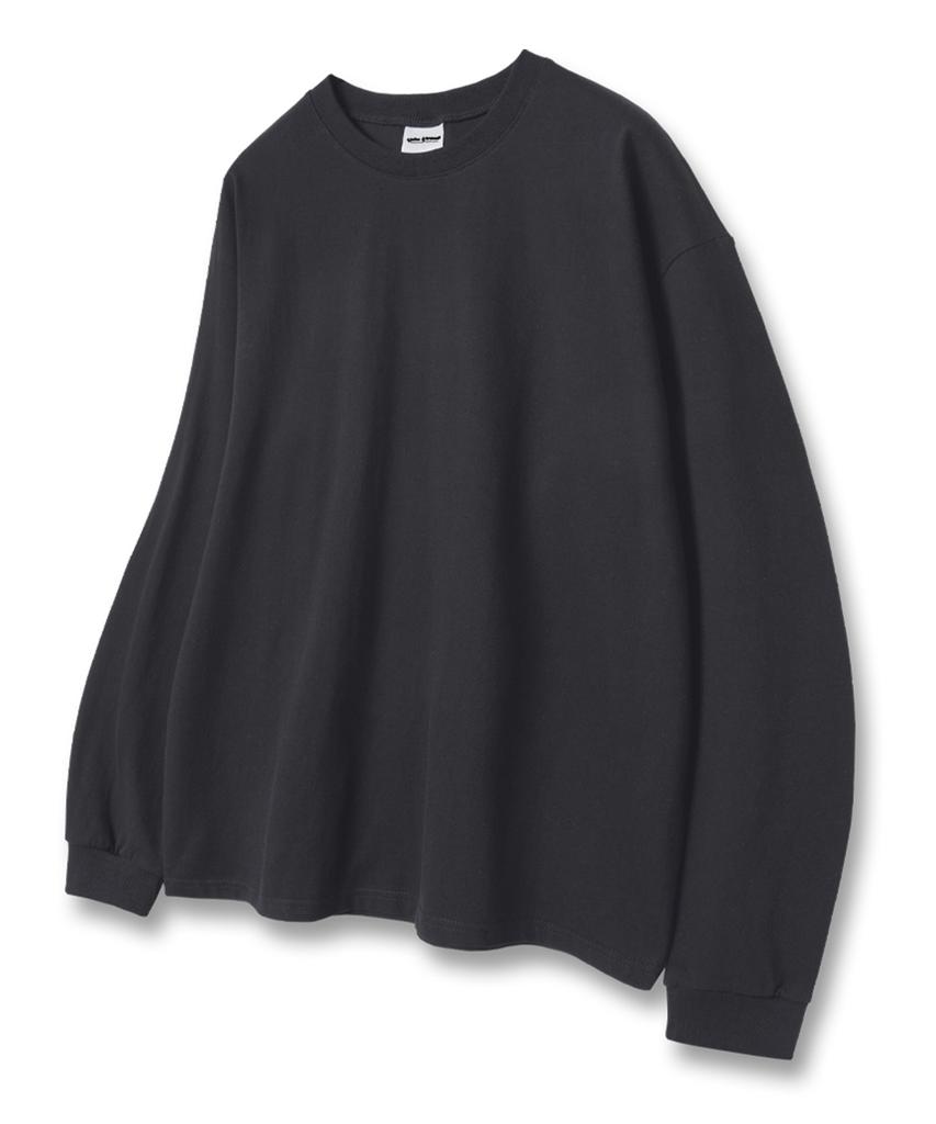 UNION GARMENTS Plain Loose Fit Long Sleeve T-Shirt Dark Gray [Basic Or Ribbed]