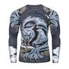 Fierce Werewolf Print Long Sleeve T-Shirt, Stylish Athletic Casual Top