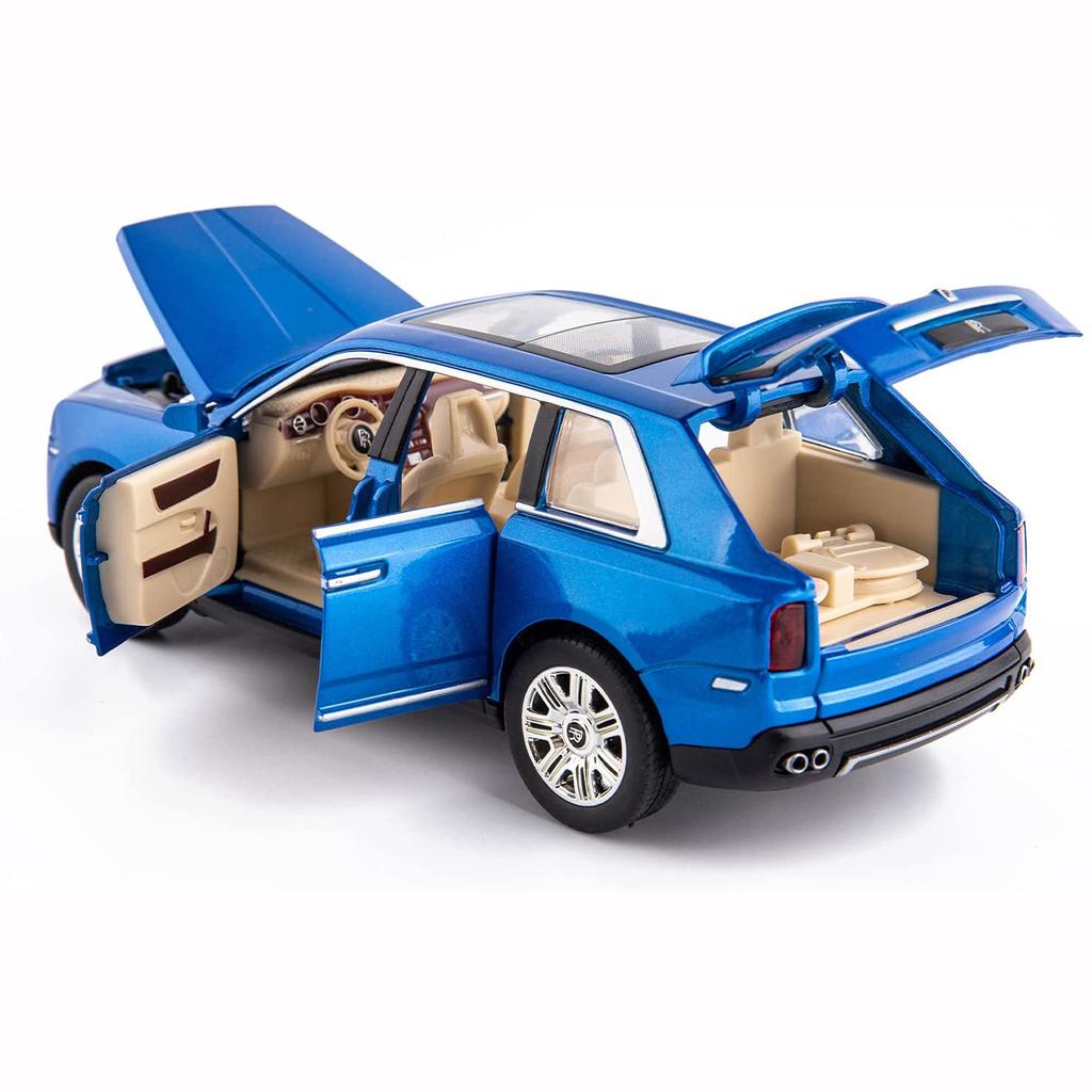 1/24 Scale Rolls Cullinan SUV Model autíčka, zinková slitina stahovací autíčko se zvukem a světlem pro děti Kluk Dívka Dárek