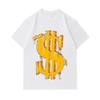 Men's 100% Cotton Crew Neck Short Sleeve T-Shirt, Cool Graffiti Style 3D Dollar Sign Print Casual Loose Fit Tee, Comfortable Streetwear Daily Wear Top