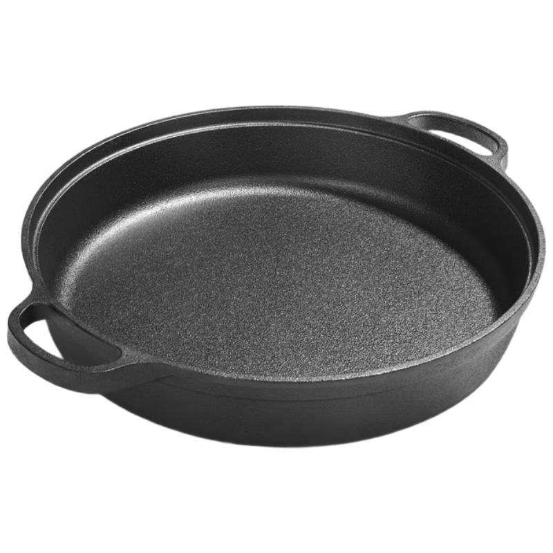 Telssida Cast Iron Non-Stick Flat Bottom Frying Pan