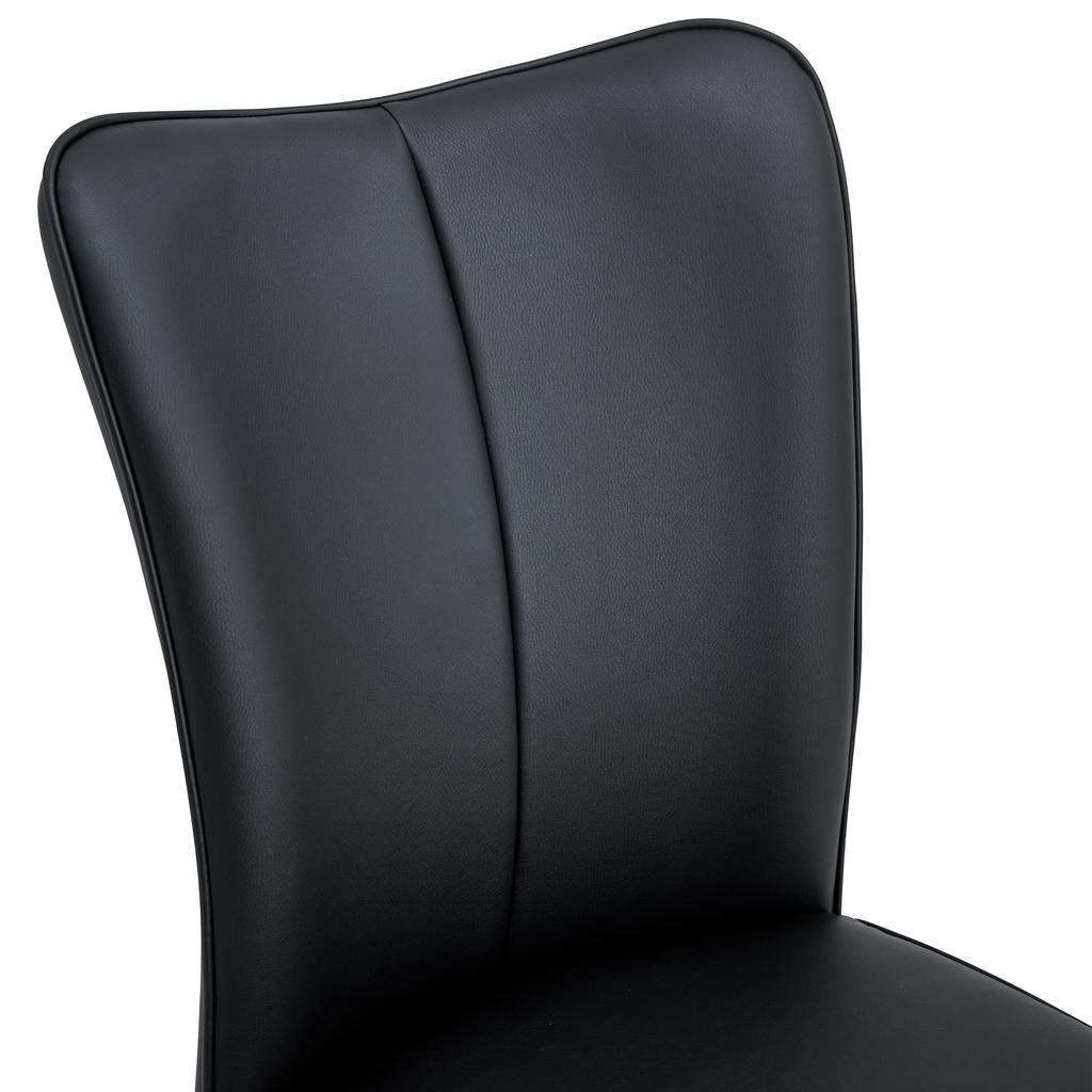 Set of 2 Black PU Dining Chairs, 89 cm High, Modern Design