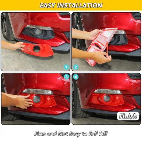 Red Front Fog Light Lamp Cover Trim Bezel for Ford Mustang 2015-2017 Accessories