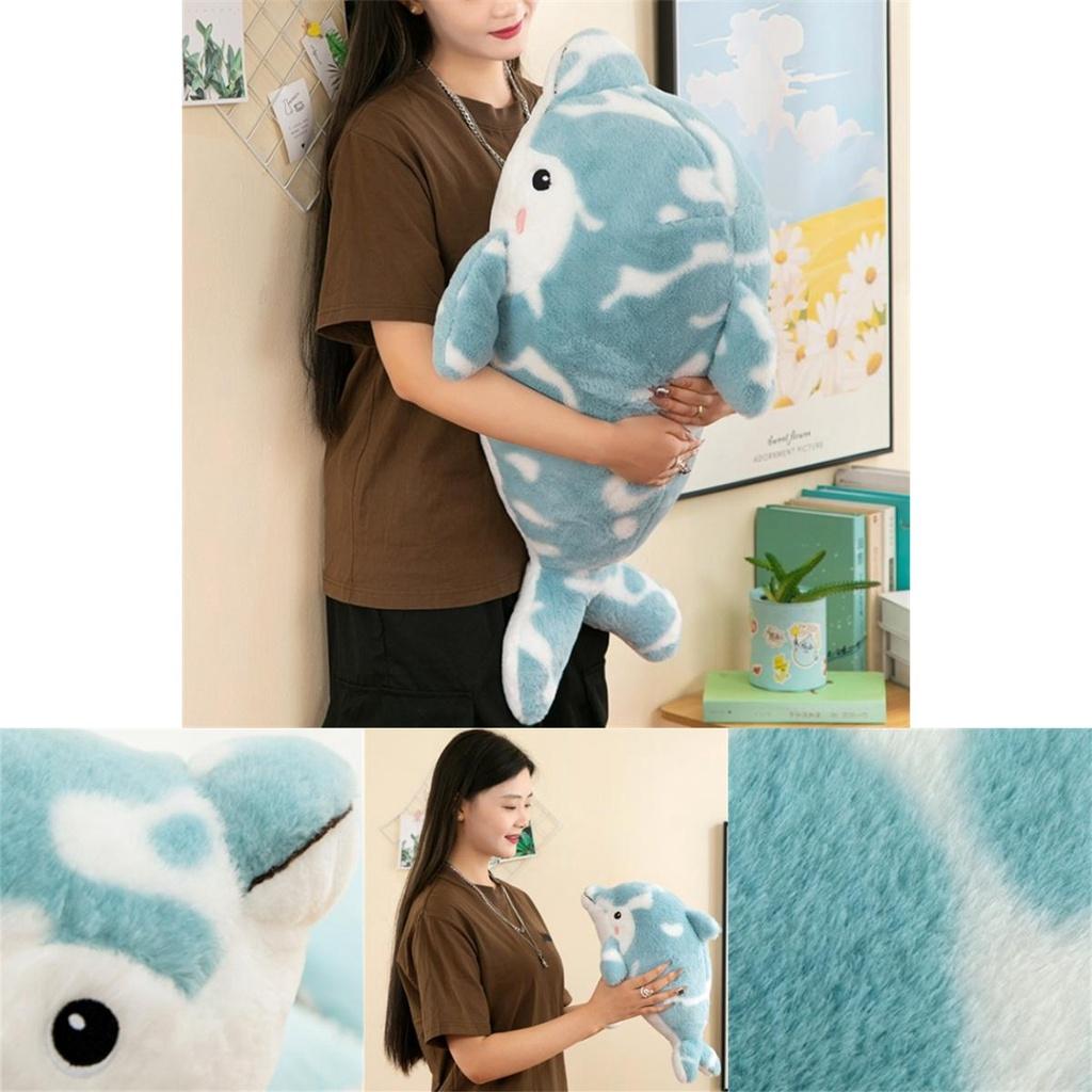Cute Dolphin Plush Toy For Girls Large Size Stuffed Animal Pillow Wholesale Birthday Gift