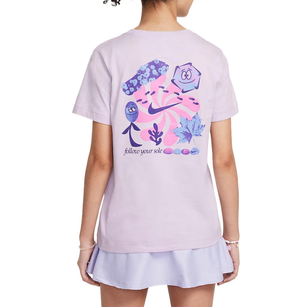 Nike Sportswear T-Shirt SS25 Comfortable Versatile Fashion Soft Short Sleeve Kids Tops Pink Purple HQ3234537