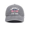 Washed And Distressed Printed Baseball Cap for Adults pc Versatile Trendy American Th Anniversary Printed Washed And D