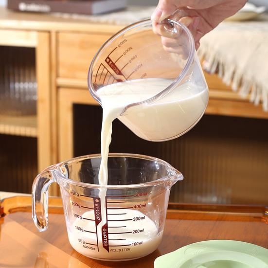 Glass Measuring Cup 500/1000ml Heat-Resistant Measuring Jug with Spout & Markings Kitchen Measuring Tools