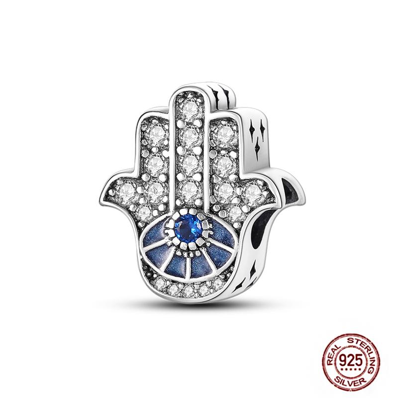 Standard Copper Craft Rotate Devil'S Eye Charms Fit Authentic Bracelet Blue Fatima Hand Palm Spacer Charms Handmade Jewelry Gift