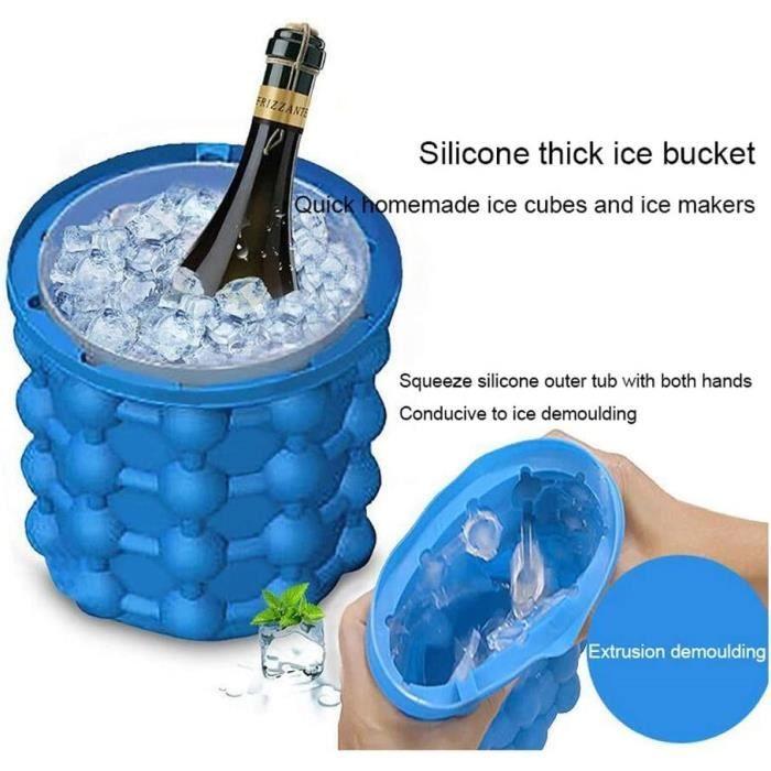 Ice Bucket Creative Ice Silicone Bucket Mold Portable Ice Cube Maker (2 In 1) Gain De Place Ice Cube Maker, for Carbonated Drinks[671]