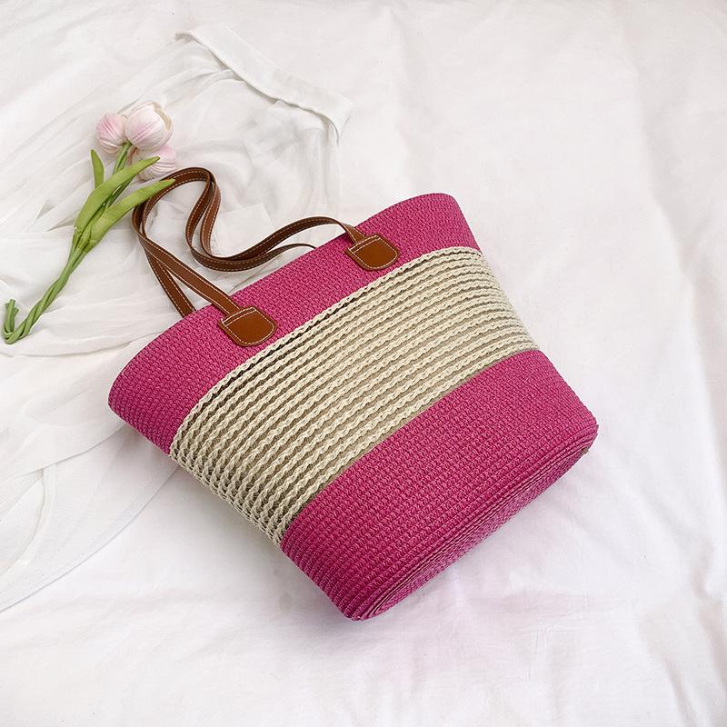 Versatile Woven Bag Women's Summer New Straw Woven Bag Fashion Beach Bag High-end Single Shoulder Tote Bag Tide