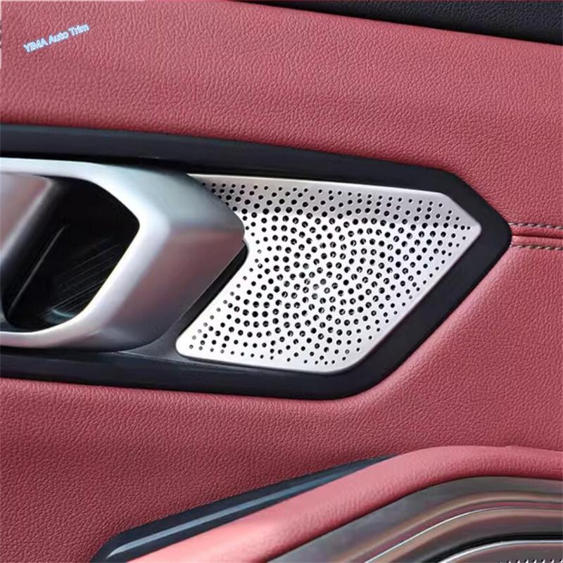 Stainless Steel Car Inner Handle Bowl Audio Tweeter Speaker Loudspeaker Cover Trim Accessories For BMW 3 Series G20  - 2024