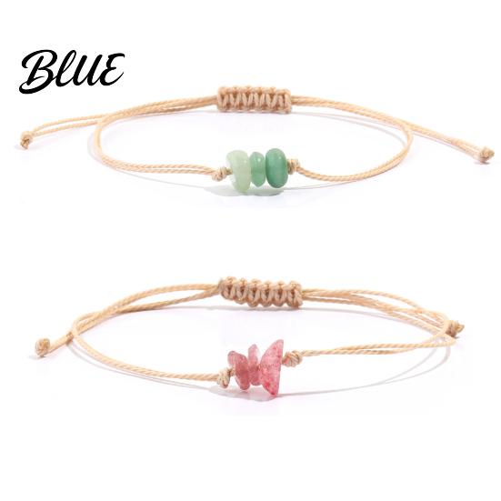 Artificial Crystal Decoration Braided Bracelet Handcrafted Adjustable String Rope Personalized