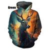 Novelty Colorful Deer 3D Printed Hoodie Funny Fashion Casual Personality Hip Hop Long Sleeve Cool Pullover