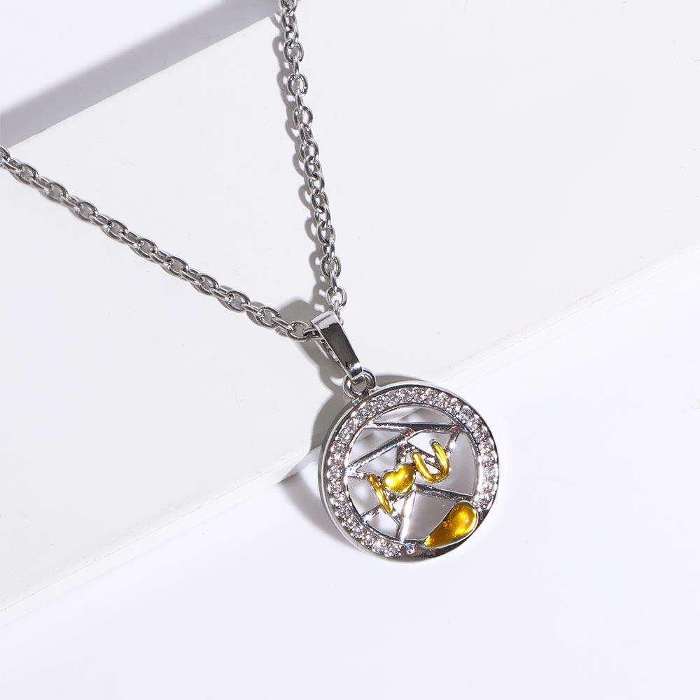 Lovers Gift Letters Love For Women Men Copper Sun Moon Pendant Fashion Jewelry Couple Necklace