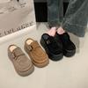 2025 spring new small muffin slippers women wear a pedal thick-soled retro bag head half slippers niche
