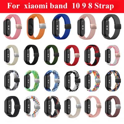 Geflochtenes Nylon Uhrenarmband für Xiaomi Mi Band 10 Smart Armband Geflochtenes Elastisches Webarmband Miband 8 9 Uhrenarmband