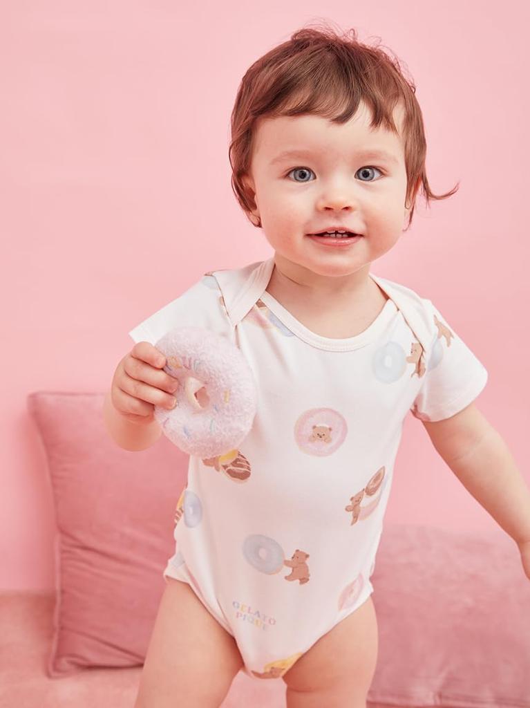 BABY Donut Bear Print Bodysuit PBCO252454 PNK 80 [Gelato Pique]