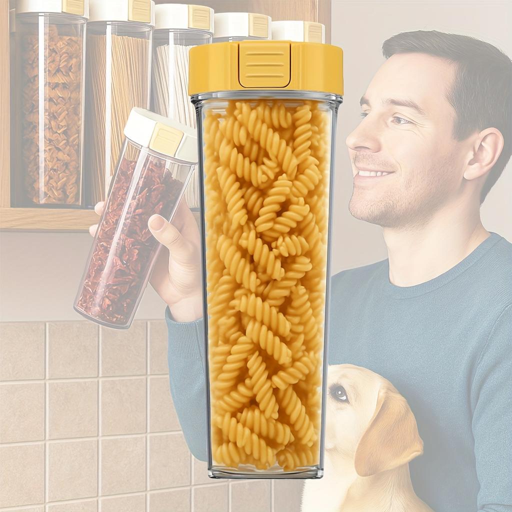 Pasta Storage Box Transparent Plastic Grain Seal Tank Spaghetti Storage Container Moisture-Proof Snack Jar Kitchen Food Tank New