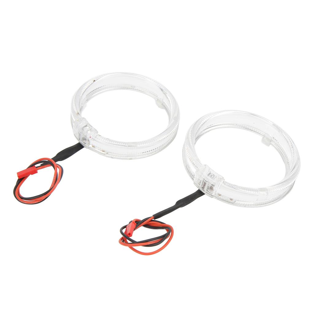 Çift 9-36V LED Melek Gözü Farlar Sinyal Lambası Halo Halkalar Beyaz Kehribar Çift Renkli Dekoratif Araba için 80mm 3.15in