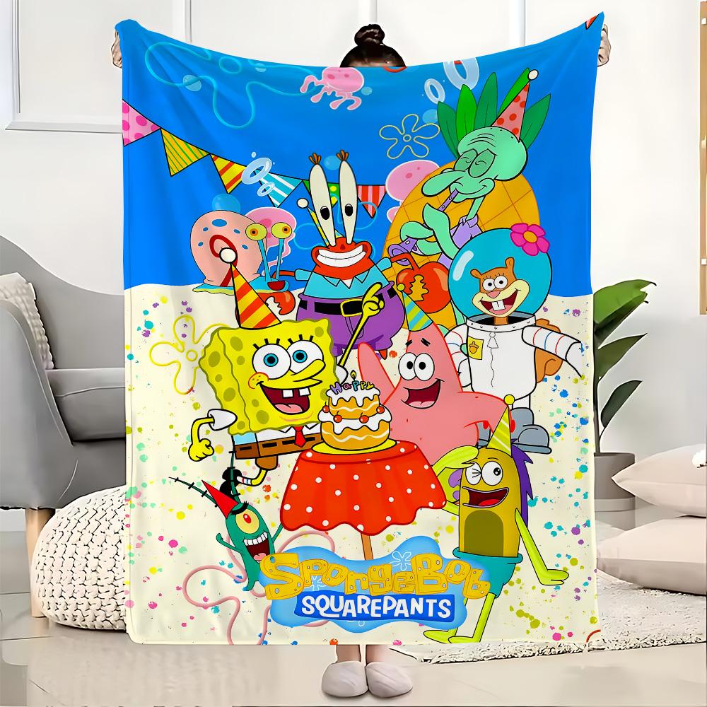 Flauschige Weiche Decken für Dekorative Sofadecke S-SpongeBobes Zuhause und Dekoration Karierte Sommerdecke Bettüberwurf auf dem Bett