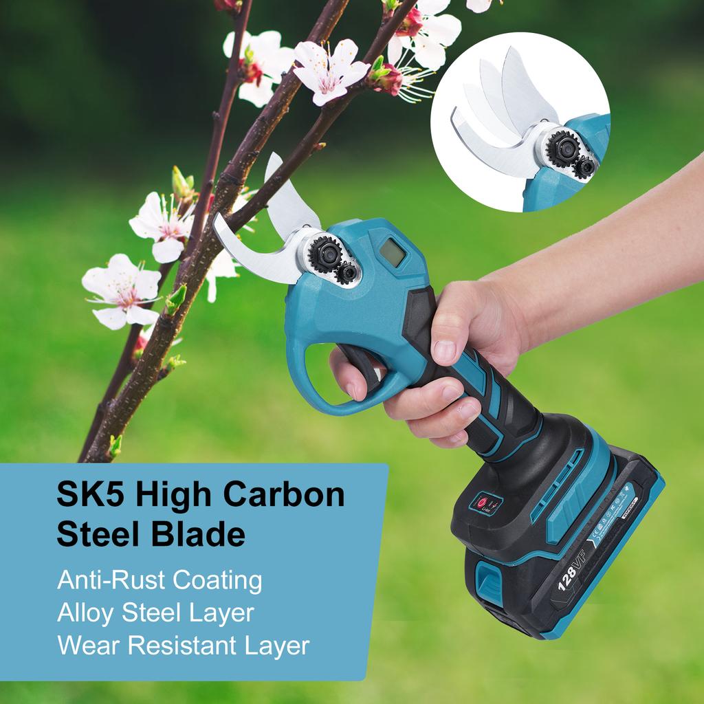 18V Electric Pruning Shears Brushless Motor Portable Cordless Branch Cutter Tree Trimmer with LCD Display 30mm 1.2inch