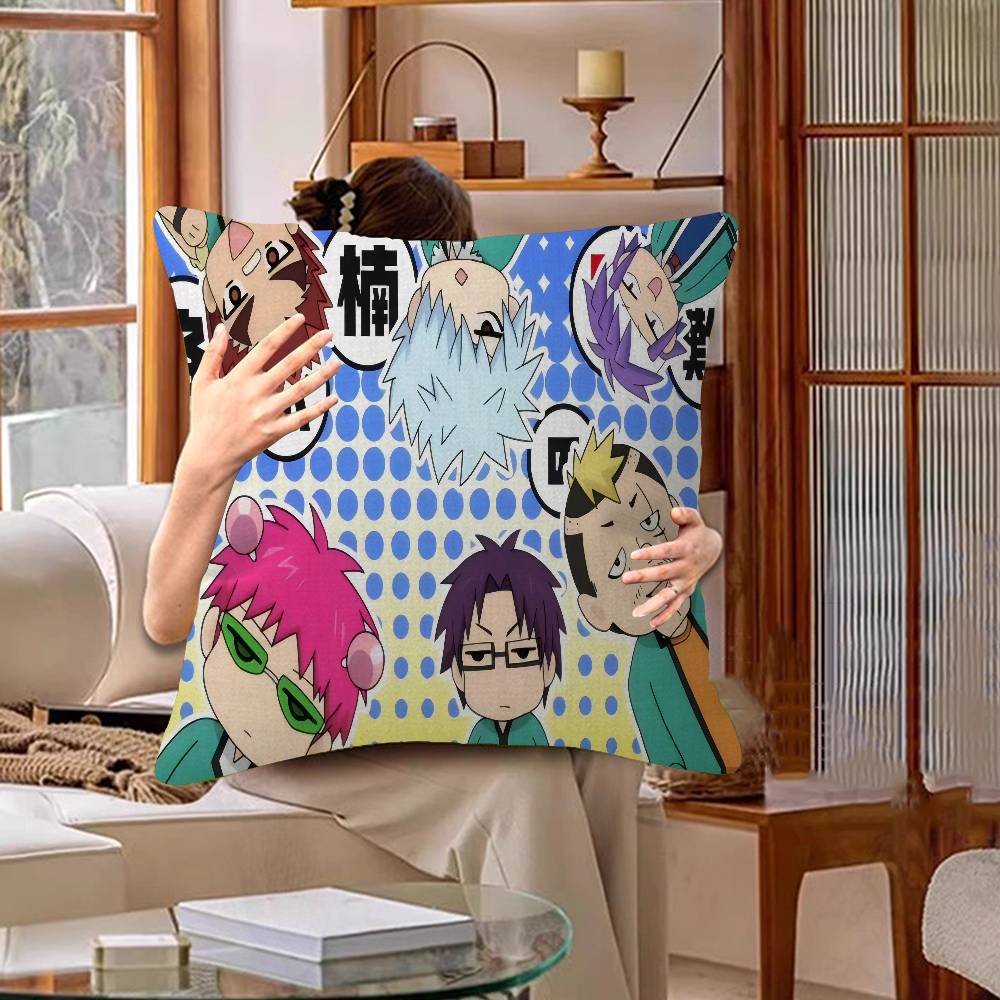 Saiki K Japanese Anime 45*45cm Cushion Cover Pillow Cover Decor Pillowcase Home Pillowcase For Couch Pillow