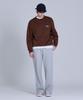 BASIC HOUSE Brushed Terry Straight Fit Pants Melange Grey Lapt7102
