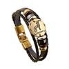 Twelve Constellations Genuine Leather Multi-layer Bracelet - Retro Woven Design for Couples