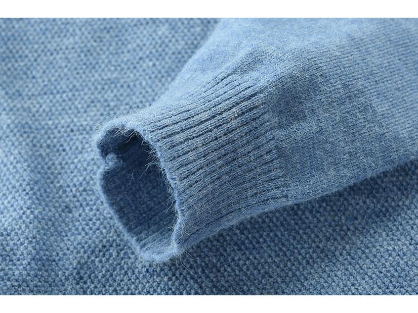 Men's Casual Long Sleeve European Size Polo Knit Sweater