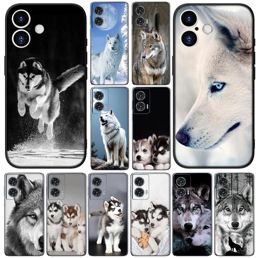 Cover for Samsung Galaxy S25 S24 S23 Fe Ultra Plus S7 Edge A05 A06 A16 A55 A15 A35 Casing Phone Case Husky Dog Wolf Art
