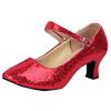 Wide Platform Sandals Mid-High Heels Glitter Dance Shoes Women Ballroom Latin Tango Dance Shoes Zapatos De Mujer