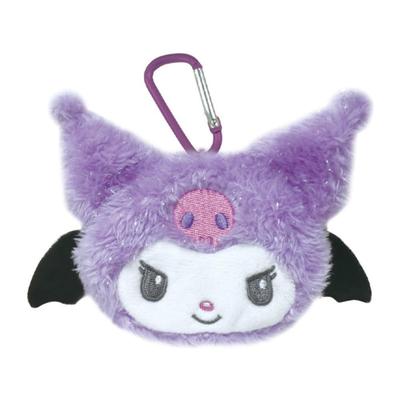 K Company My Melody Kuromi Face Mini Pouch Kuromi Purple H7 X X (Angel Series) MK-FMP-KUP W14.8 D3.5cm