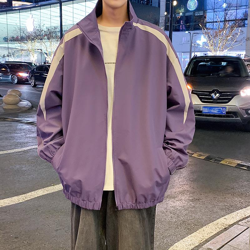 Herren Stehkragen Coach Jacke: 2025 Frühling/Herbst Trendige Jugendliche Freizeit-Sportjacke