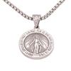 [ZIYMU] Virgin Mary Miraculous Medal Pendant Necklace, Venetian Chain, Unisex, 50cm, Silver P-065s