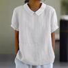 Loose Collar Short Sleeve Shirt for Women Loose Lapel Short sleeve Shirt Women