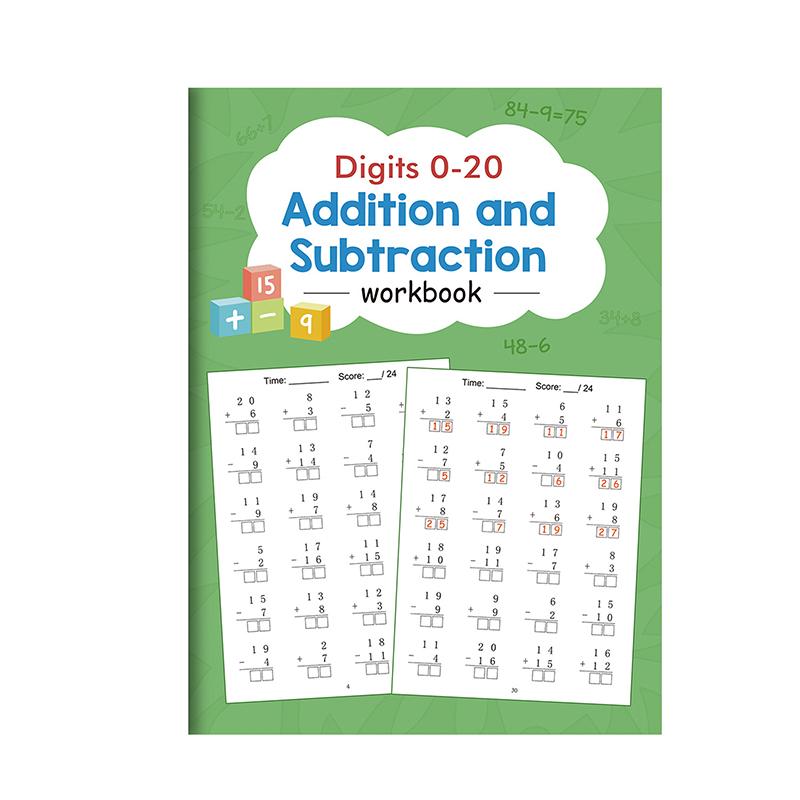 32 Pages Children's Math Enlightenment Workbook Addition And Subtraction Within 20 Mental Arithmetic Problems Activity Workbook