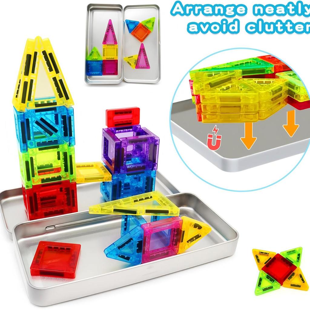 Magnetic Tiles Early Education Toys - Safe, Odorless Building Blocks for Children.
