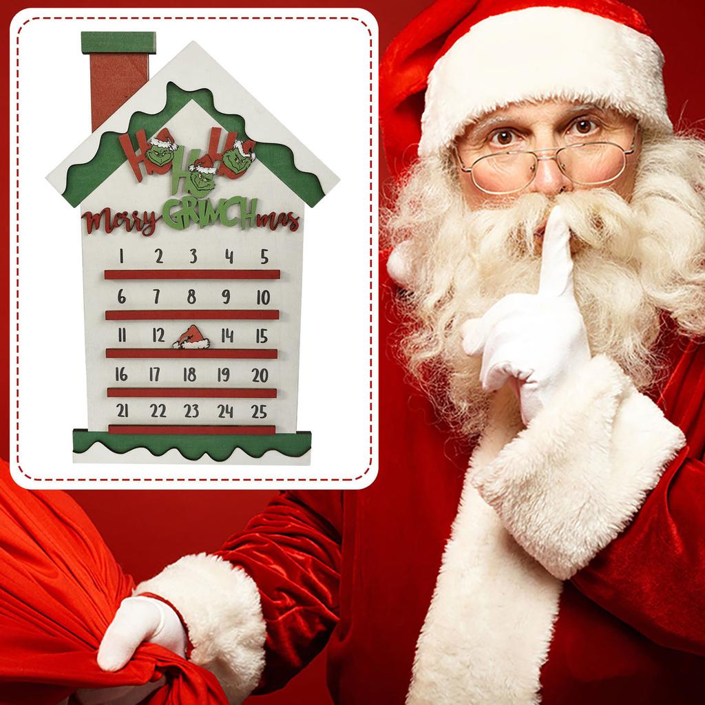 Christmas Calendar Countdown Wooden Festive Ornaments Advent Gift By Christmas