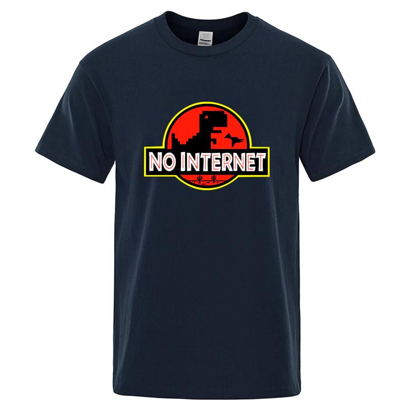 Men's High Quality100% Cotton Funny Dinosaur Print Summer T Shirt Loose O-neck  For Men Tshirt Short Sleeve T-shirt Male Tee Top