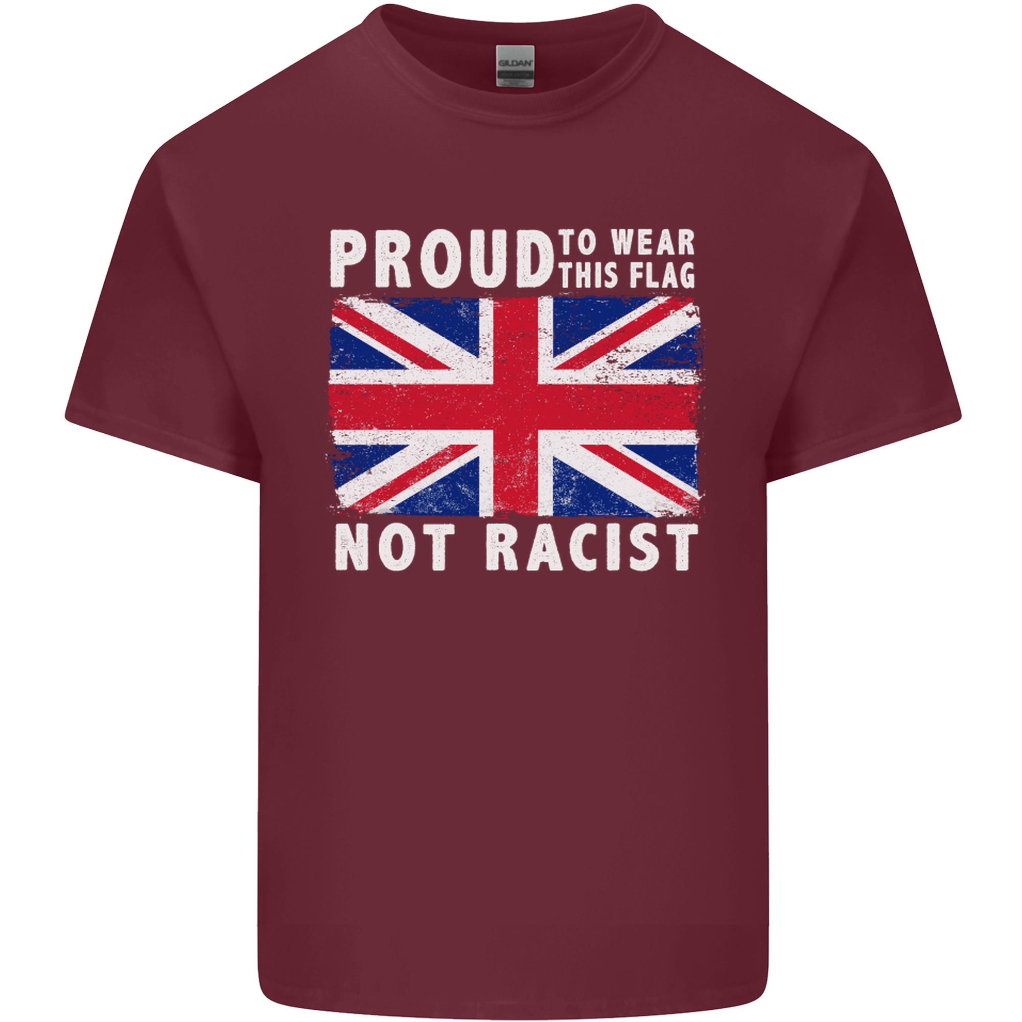 Proud to Wear Flag Not Racist Union Jack Unisexs Light Cotton TShirt S
