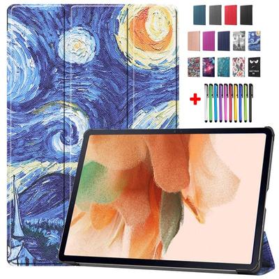 Tablet Für Samsung Galaxy Tab S7 FE Fall 12,4 SM-T730 Tri-Folding Smart Shell Für Samsung Tab S7 Plus Abdeckung tab S8 Fall S7 11