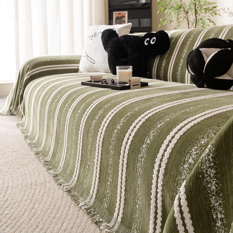

Sofa Cover A Whole Cover Anti-cat Scratch Sofa Towel Light Luxury Blanket Cushion Universal Soft Fabric in All Seasons 180X130CM зелёный