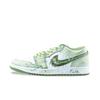Air Jordan 1 Kampfsport Abriebfest Niedrig geschnitten Vintage Basketballschuhe Unisex Weiß Grün 553558-300(Team836-)