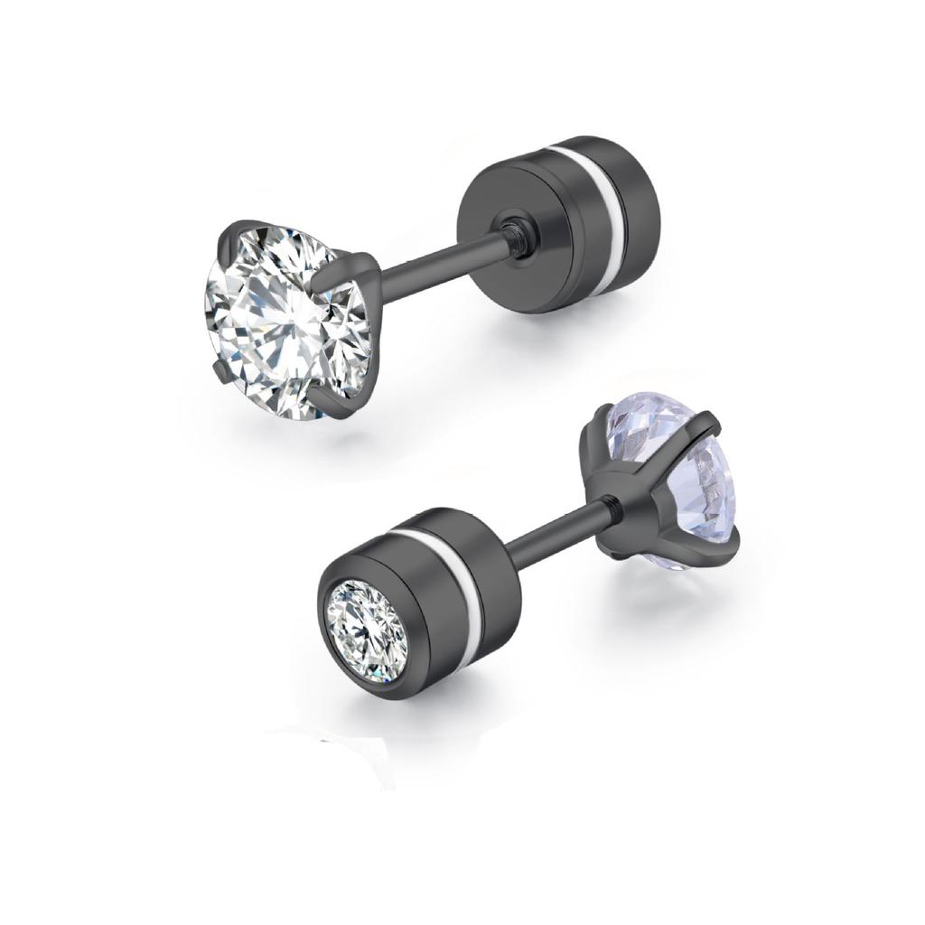 1 Piece Medical Stainless Steel Crystal Zircon Ear Studs Earrings Tragus Cartilage Hypoallergenic Screws Piercing Zircon