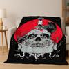 Gothic Raven Crow Skull Cartoon Flannel Blanket Soft Warm Blanket Throw Blanket for Bedroom Living Room Bed Travel Camping Gift