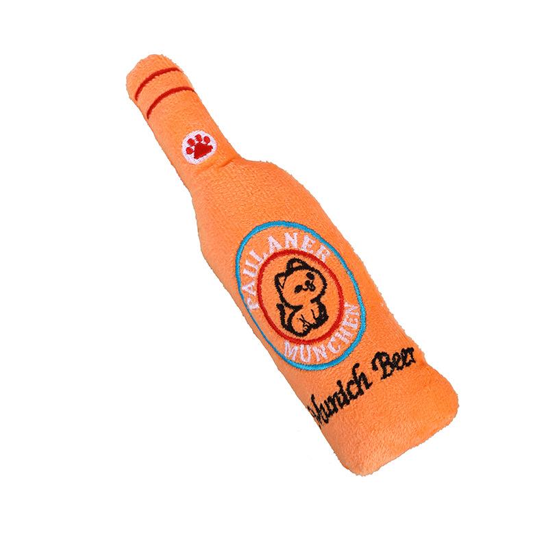 

Beer Bottle Plush Cat Mint Toy Soundpaper Pet Catnip Small Toy Supplies помаранчевий